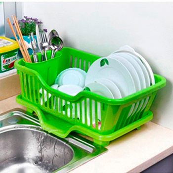 Подставка для посуды с режимом слива воды SM-KT001/GN, картинка 3