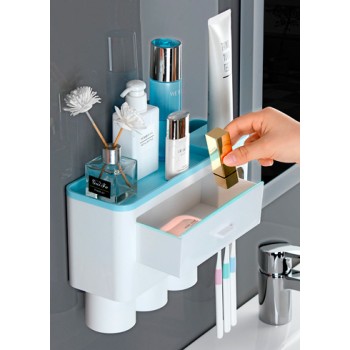 Органайзер для ванной на троих с дозатором зубной пасты ST SM-OS0103, картинка 2