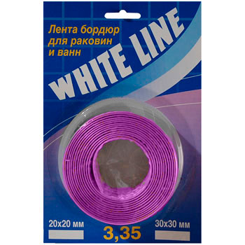 Лента бордюрная для раковин и ванн WHITE LINE 40 мм (20х20) розовая