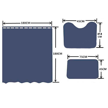 Комплект штора и 2 коврика для ванной комнаты 'Океан-3', картинка 2