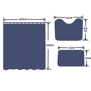 Комплект штора и 2 коврика для ванной комнаты 'Океан-12', картинка 2