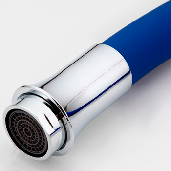 Смеситель для кухни MATRIX SMF-323317/WT-BL (излив синий гибкий силиконовый) накладка на ручку 5 цветов, картинка 3