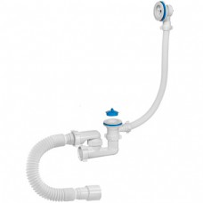 Сифон для ванны ORIO А-60089 1-1/2 дюйма х 40 регулируемый с гибкой трубой и переливом 40х40/50
