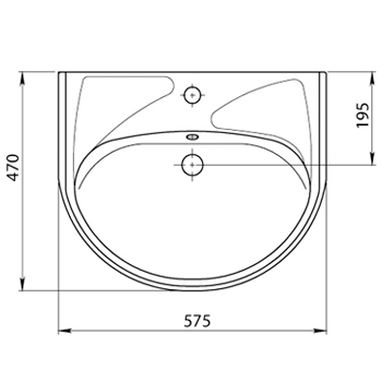 Раковина SANTERI 'ВЕСТ 58' белая, картинка 2