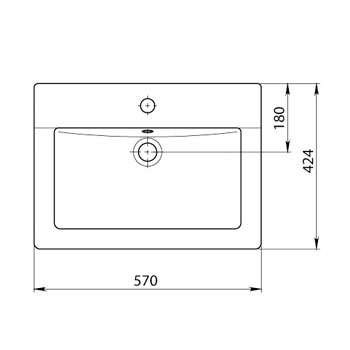 Раковина SANTERI 'ОРИОН 57' белая, картинка 2