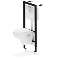 Комплект инсталляция АНИ с подвесным унитазом SANITA LUXE 'BEST' (клавиша глянец хром)
