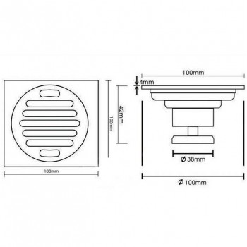 Трап канализационный вертикальный ST MS-2110 100 мм (сухой затвор), картинка 4