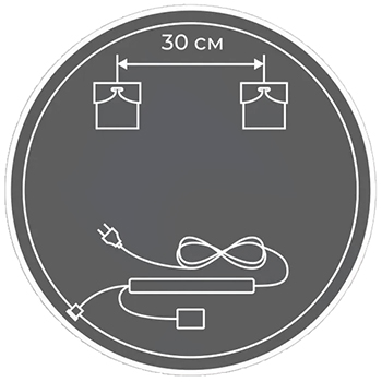 Зеркало с внутренней подсветкой МИЛАНИЯ 'ФИЕСТА' (600х600), картинка 3