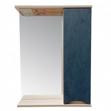 Зеркало-шкаф для ванной 'ЖЕНЕВА 60' дуб-Сонома/графит бетон правое с подсветкой