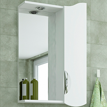 Зеркало-шкаф для ванной 'ОСКАР 60' правое с подсветкой, картинка 2